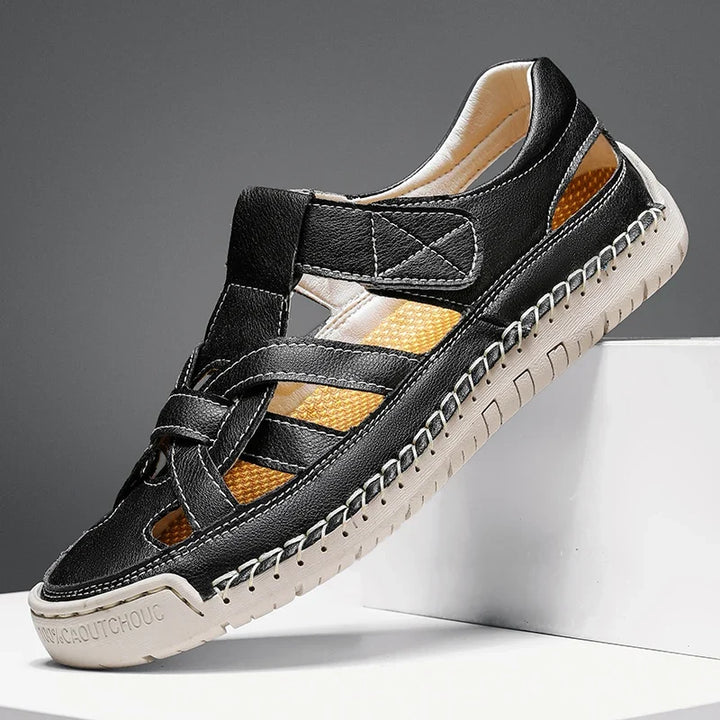 Sandales fermées pour homme en cuir, style pêcheur