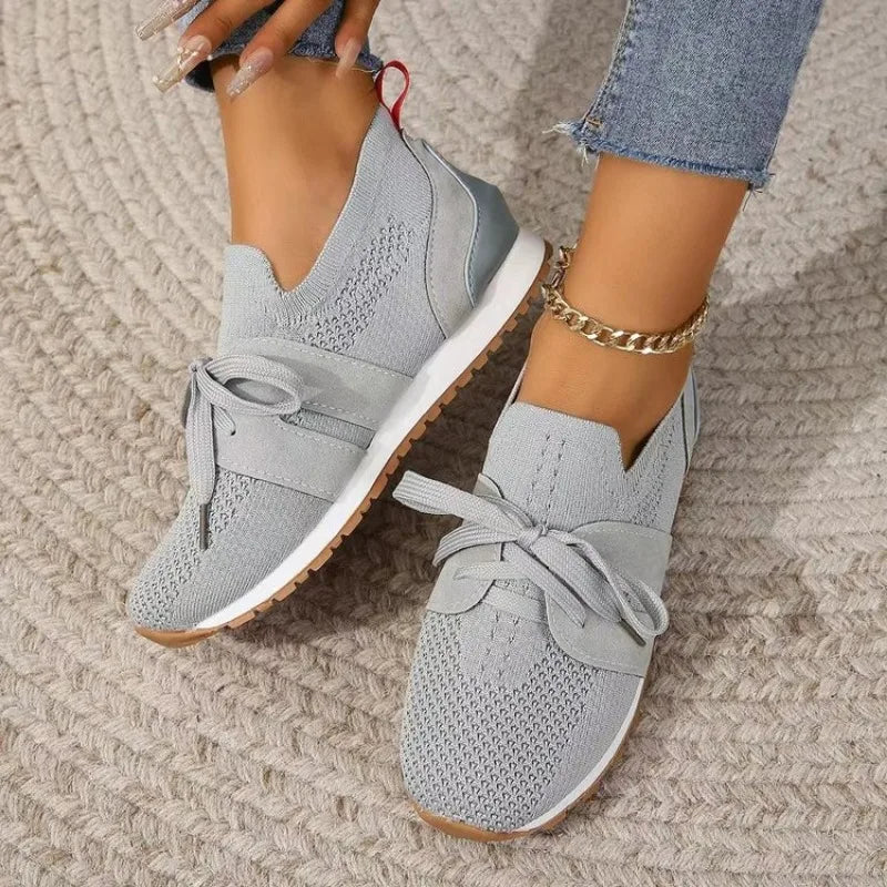 Women Sneakers Mesh Knit Low Top Lightweight Walking Shoes