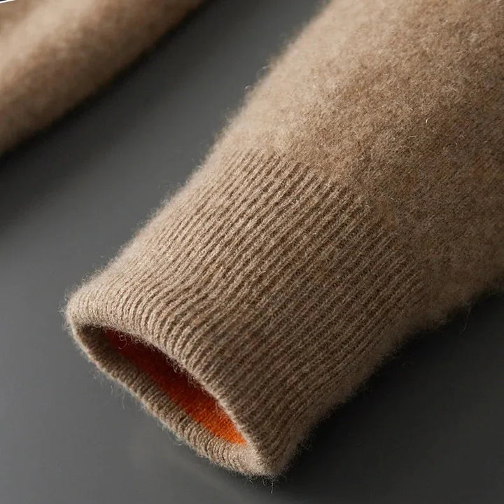 Veste-sweat à capuche zippée en maille de laine réversible pour homme