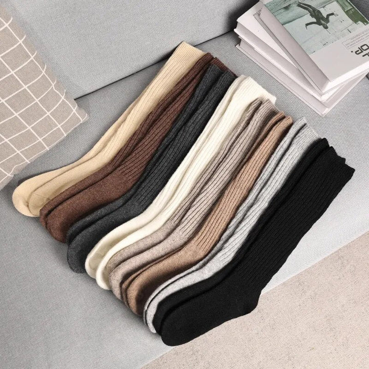 Women's Wool Mix Ribbed Over the Knee Long Slouch Socks