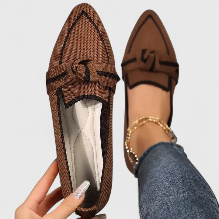 Mocassins à bout pointu en maille pour femme, chaussures plates style ballerines à enfiler