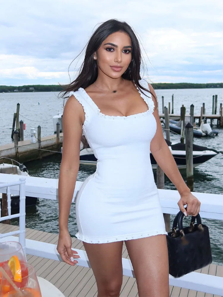 Women’s Knit Square-Neck Bodycon Mini Dress
