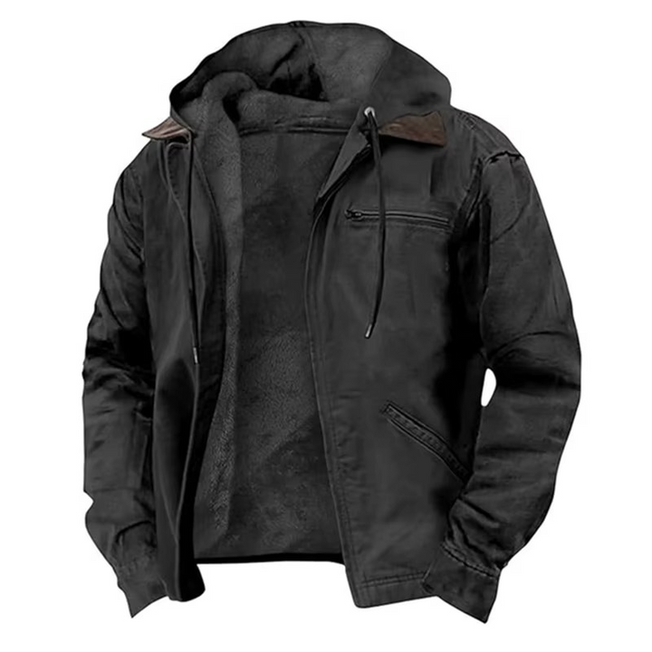 Veste tactique chaude à capuche en polaire pour homme, fermeture intégrale éclair, manteau épais
