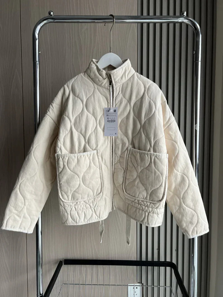 Women's Fleece Zip Up Quilted Jacket