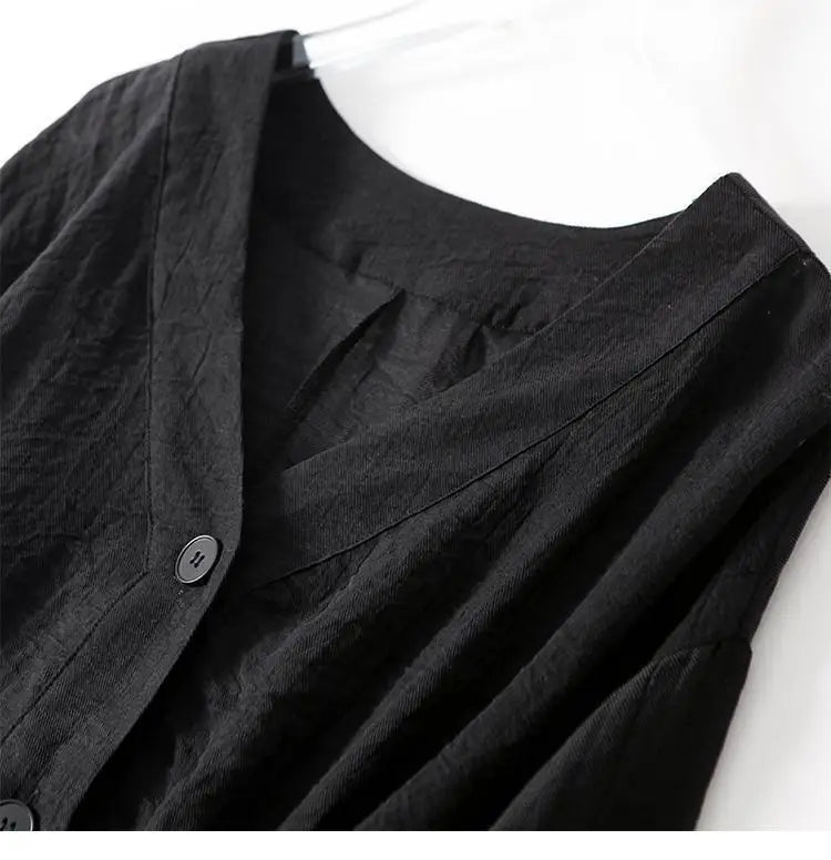 Women's V-Neck Loose Linen Blouse Casual Long Sleeve Shirt