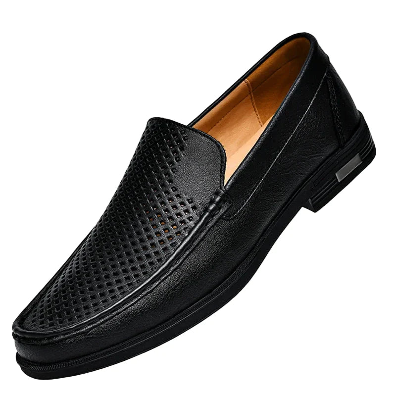 Men's Leather Slip-on Loafers Formal Shoes Office Wedding Moccasins