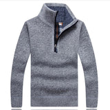 Men's Knit Fleece Quarter-Zip Pullover Sweater