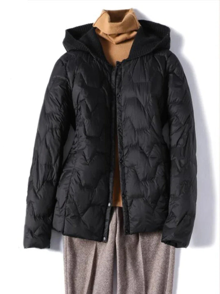 Women's Puffer Jacket Hooded Quilted Parka Coat Warm Outerwear