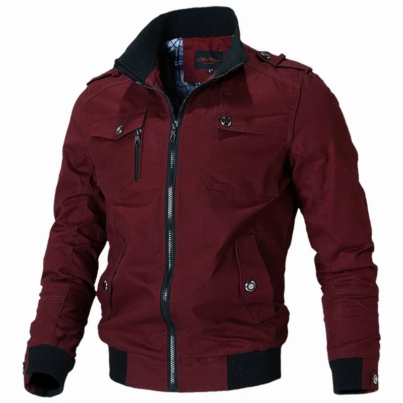Men's Fleece Bomber Jacket Military Windbreaker Tactical Coat