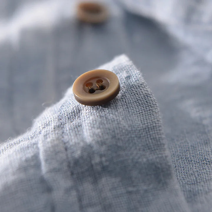 Men's Casual Linen Short Sleeve Button Down Shirt