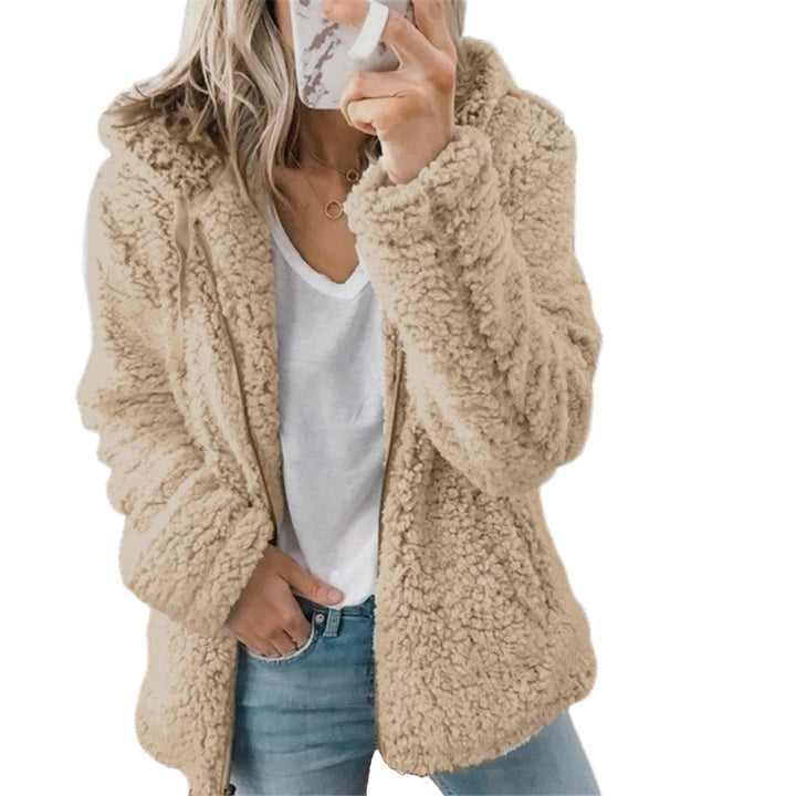 Women's Fleece Hooded Jacket Teddy Coat