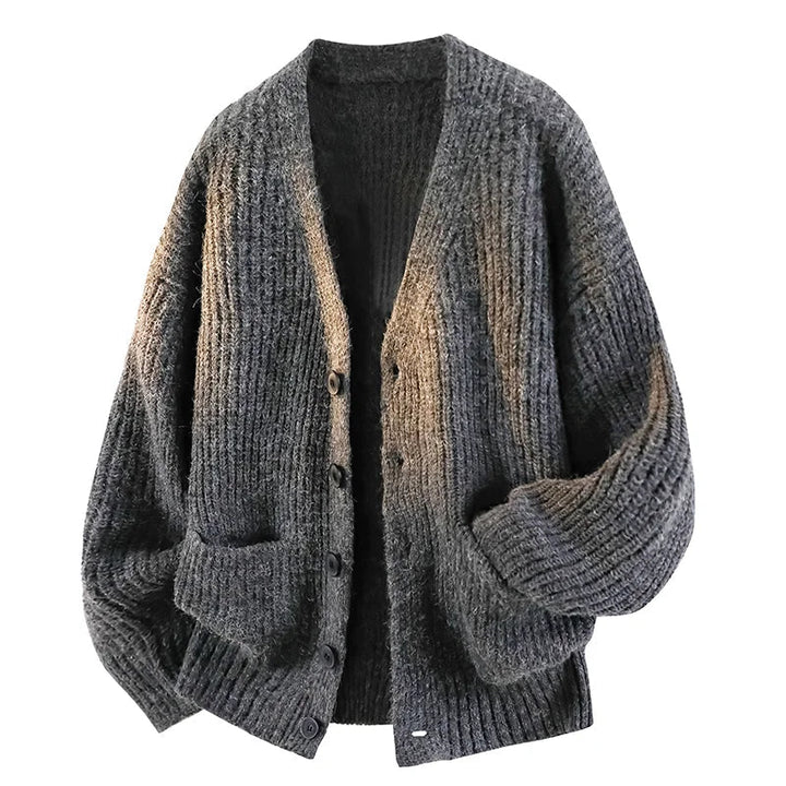 Pánský oversized vlněný pletený kardigan