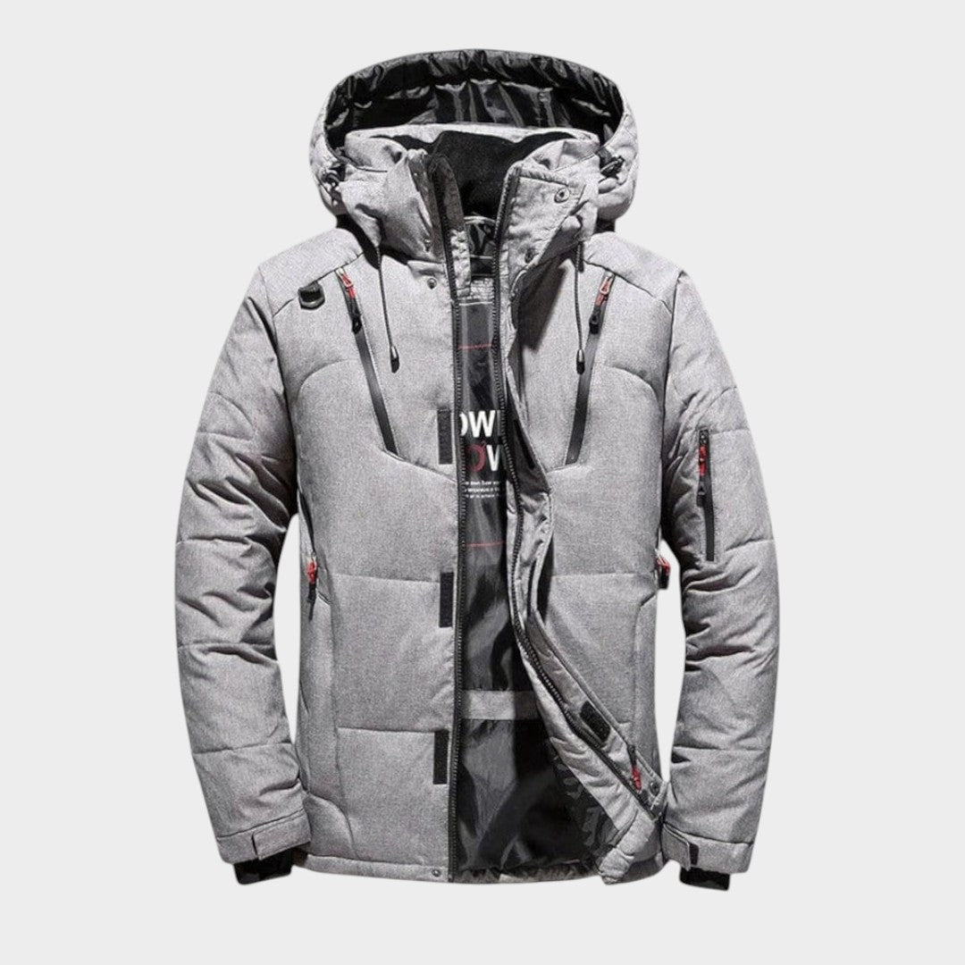 Men’s Fleece-Lined Hooded Nylon Puffer Parka