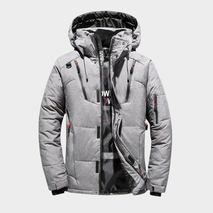 Men’s Fleece-Lined Hooded Nylon Puffer Parka