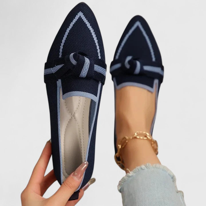 Mocassins à bout pointu en maille pour femme, chaussures plates style ballerines à enfiler
