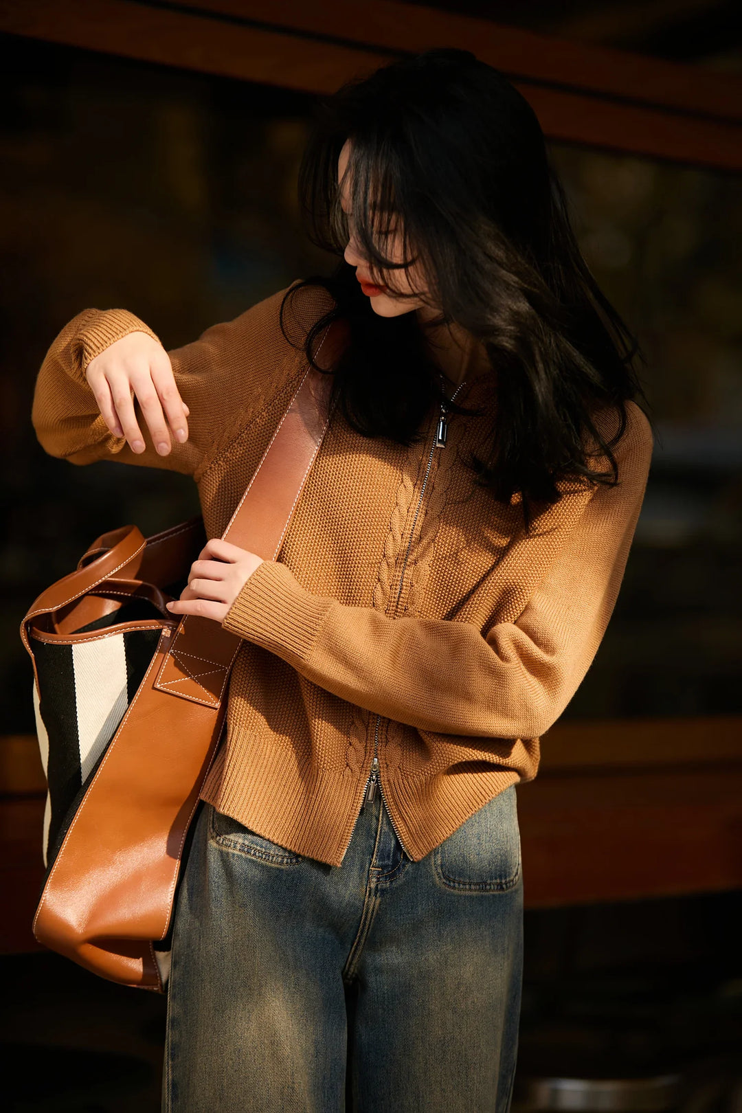 Women's Knit Hoodie Pullover Zip Up Jumper Sweatshirt