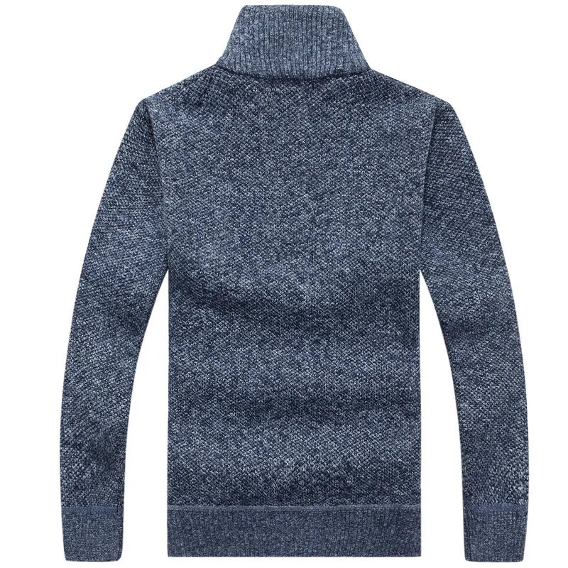 Men's Knit Fleece Quarter-Zip Pullover Sweater
