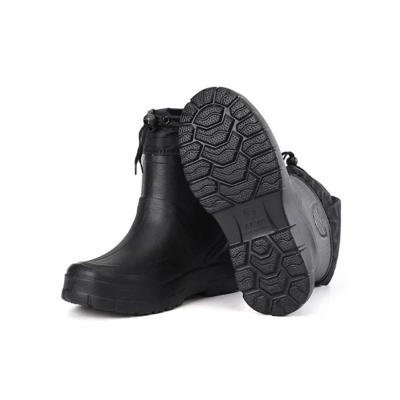 Men's Fleece Lined Waterproof Rubber Rain Boots