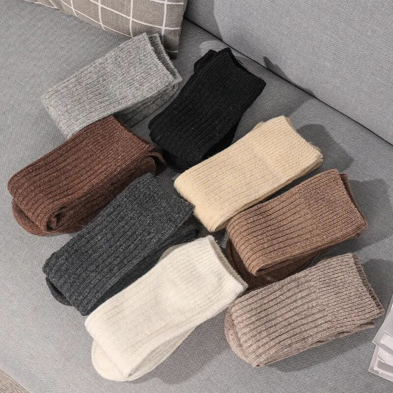 Women's Wool Mix Ribbed Over the Knee Long Slouch Socks