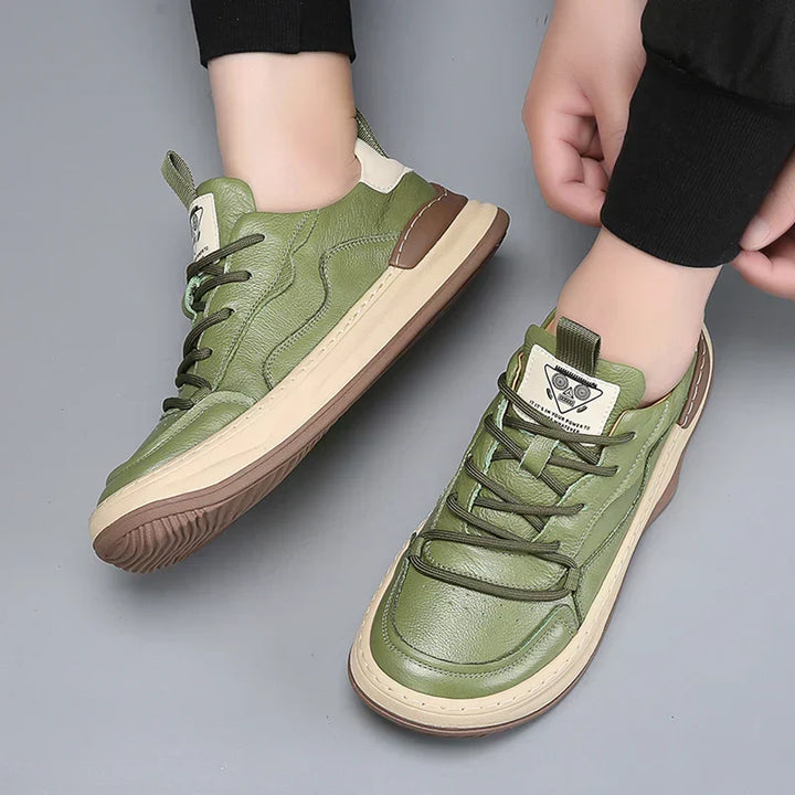 Men's Leather Fashion Sneakers Casual Walking Shoes