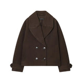 Women's Wool Double Breasted Cropped Coat