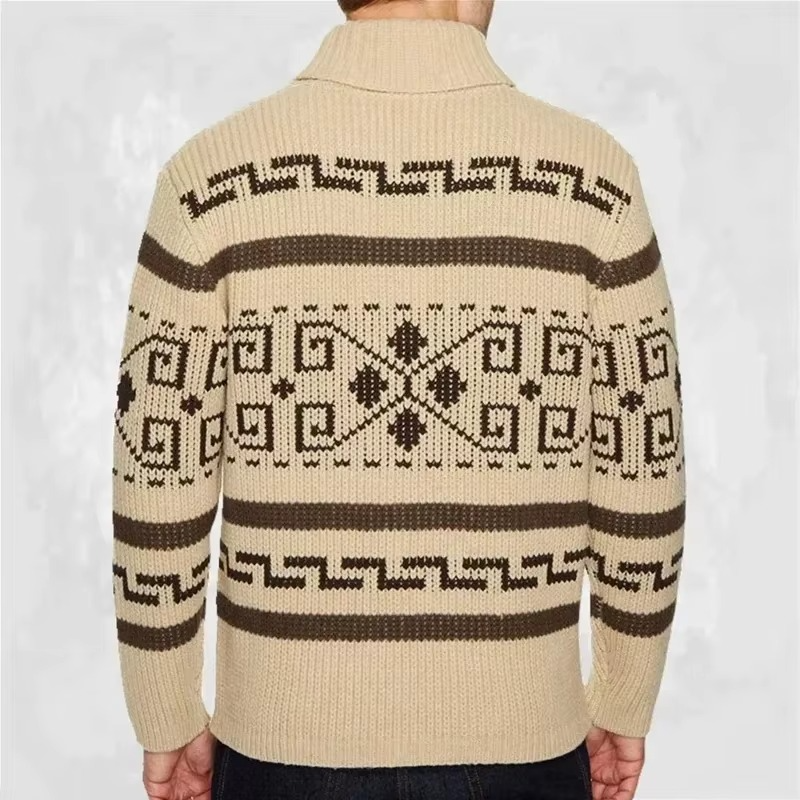 Men's Woolmix Shawl Collar Zip Up Cardigan Sweater