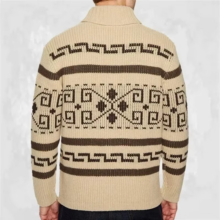 Men's Woolmix Shawl Collar Zip Up Cardigan Sweater
