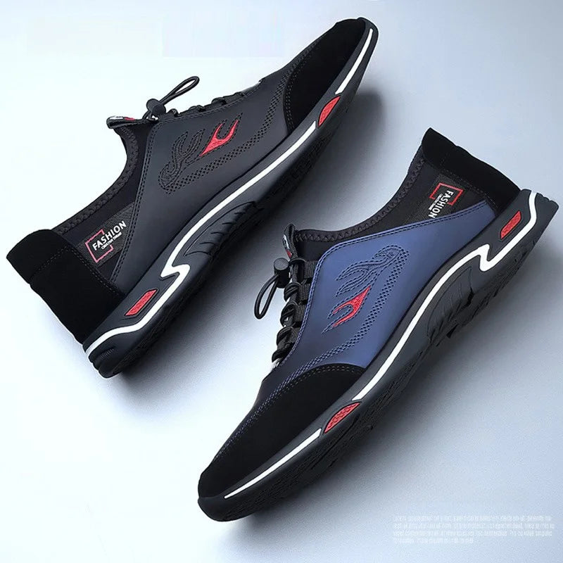 Men’s Leather Orthopedic Cushioned Slip-On Walking Sneakers