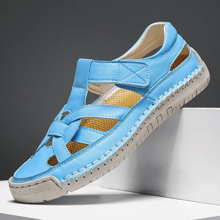 Sandales fermées pour homme en cuir, style pêcheur