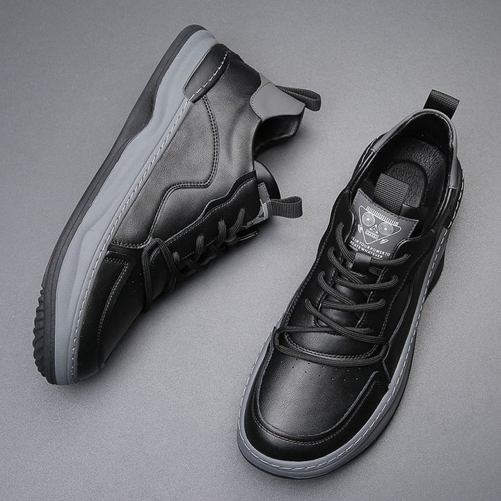 Men's Leather Fashion Sneakers Casual Walking Shoes