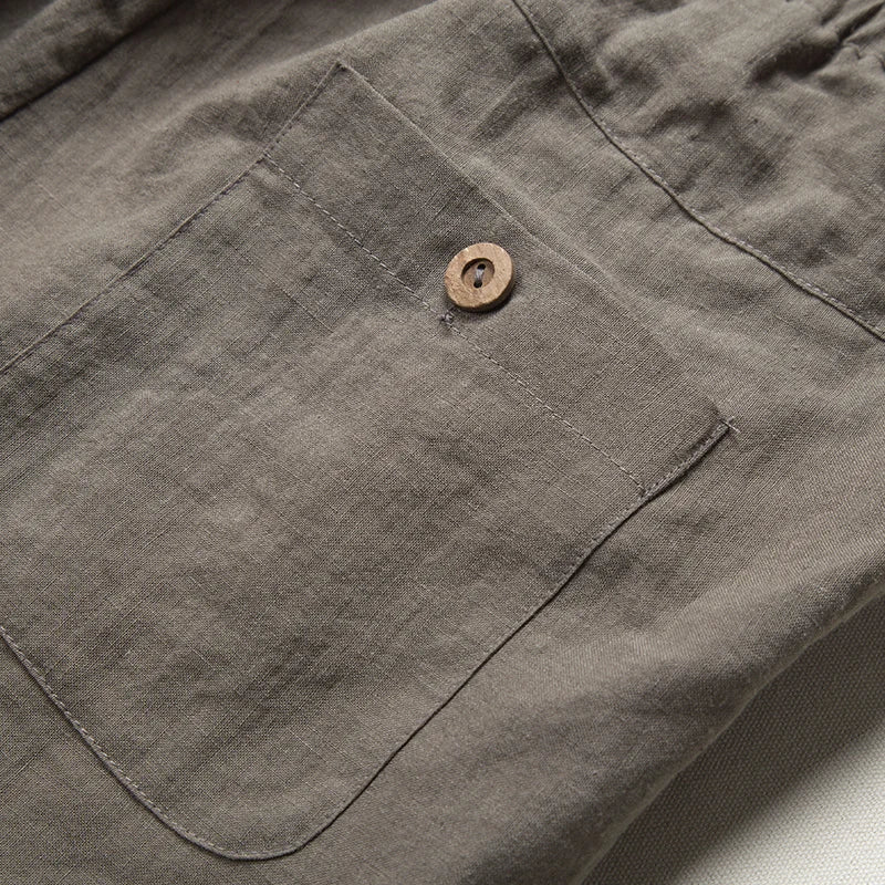 Men's Casual Linen Trousers Lightweight Relaxed Fit Pants