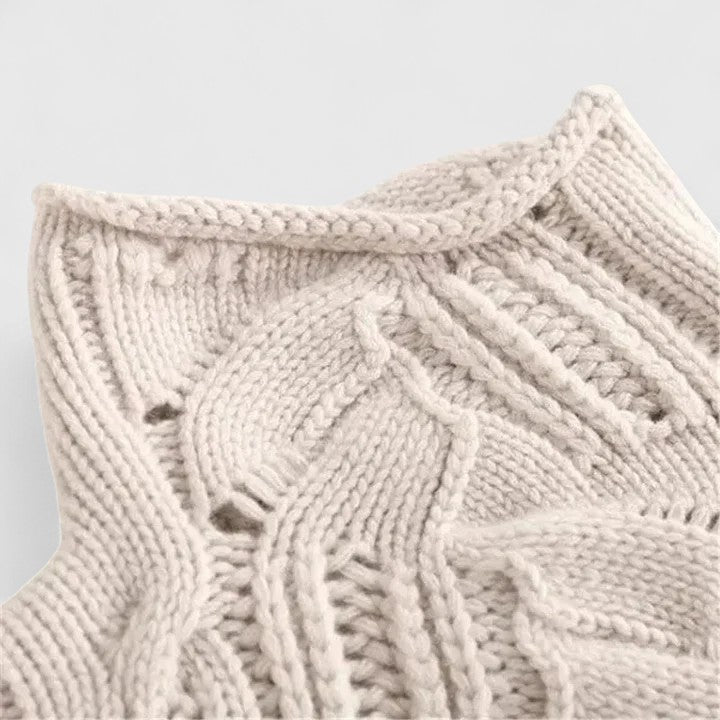 Women's Turtleneck Sweater Cable Knit Wool Jumper