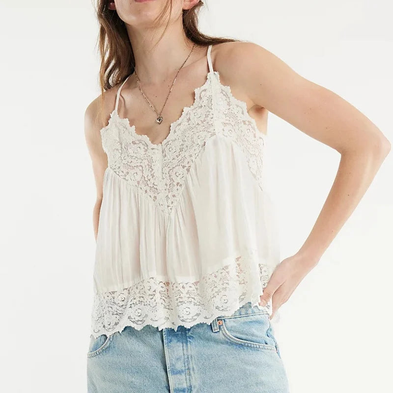 Women's Lace Camisole Sleeveless Blouse Tank Top