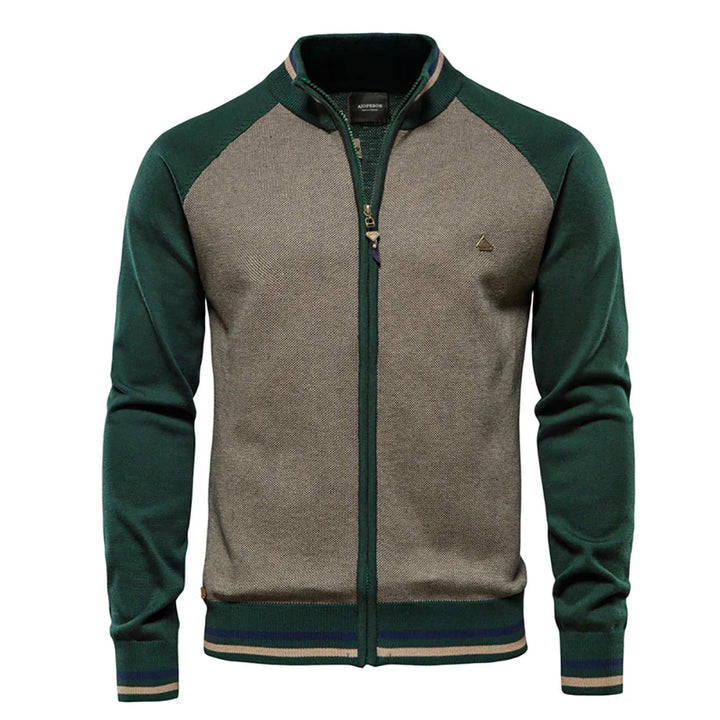 Men's Knit Zip Up Bomber Jacket Cardigan