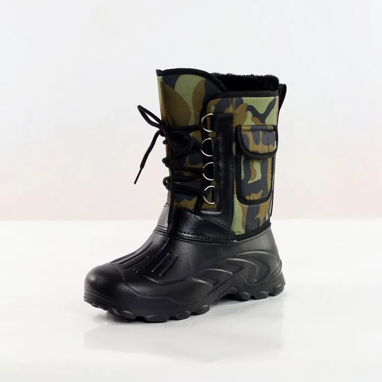 Men's Waterproof Rubber Camouflage Outdoor Snow Boots