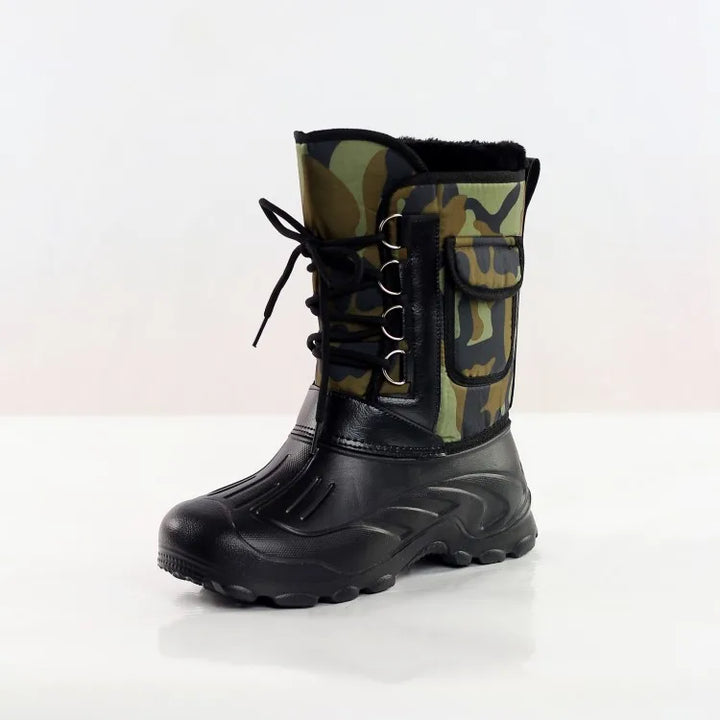 Men's Waterproof Rubber Camouflage Outdoor Snow Boots