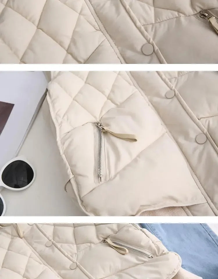 Gilet matelassé sans manches pour femme en nylon, veste d’extérieur rembourrée
