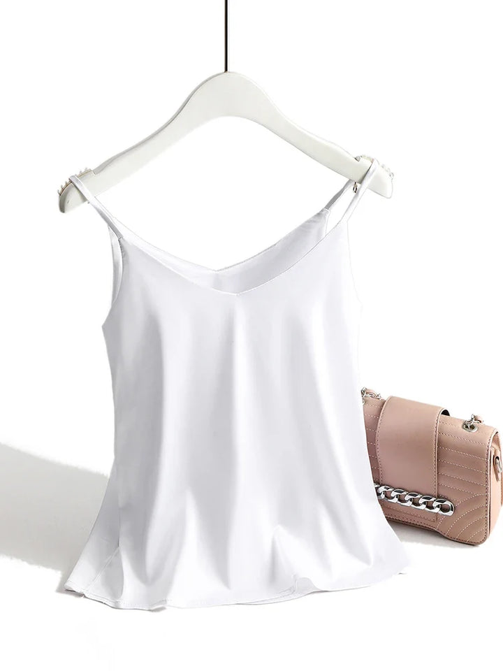 Women's Silk Camisole Sleeveless V-Neck Tank Top