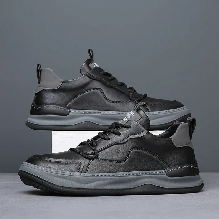 Men's Leather Fashion Sneakers Casual Walking Shoes