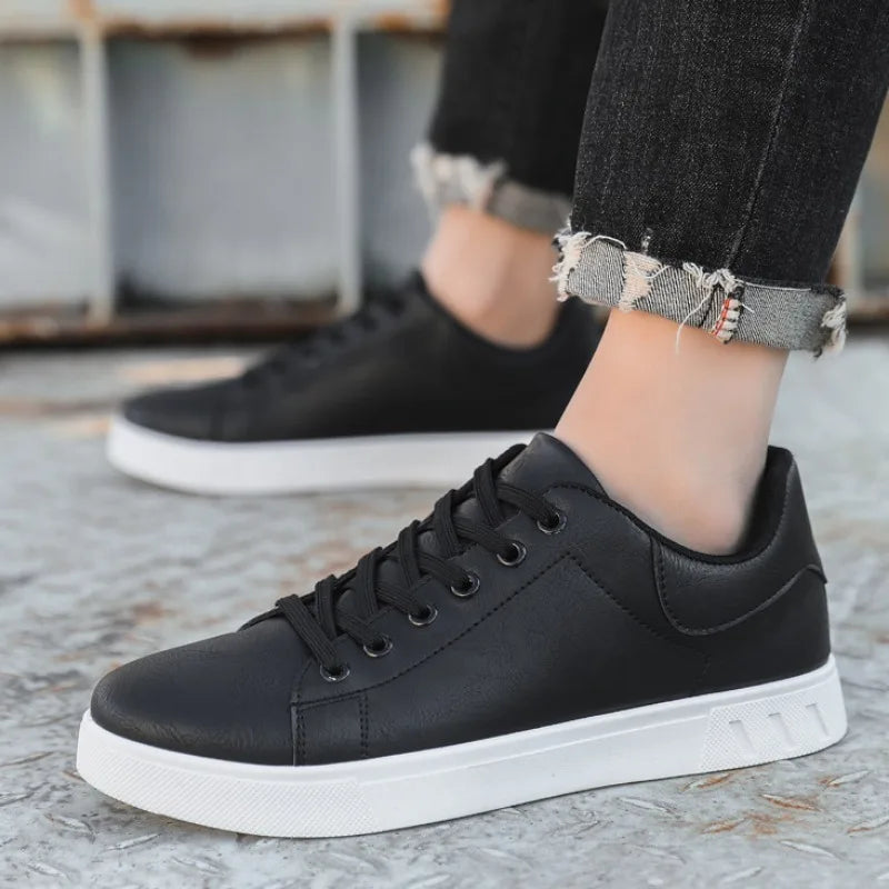 Leather Men's Sneakers Summer Lightweight Casual Walking Shoes