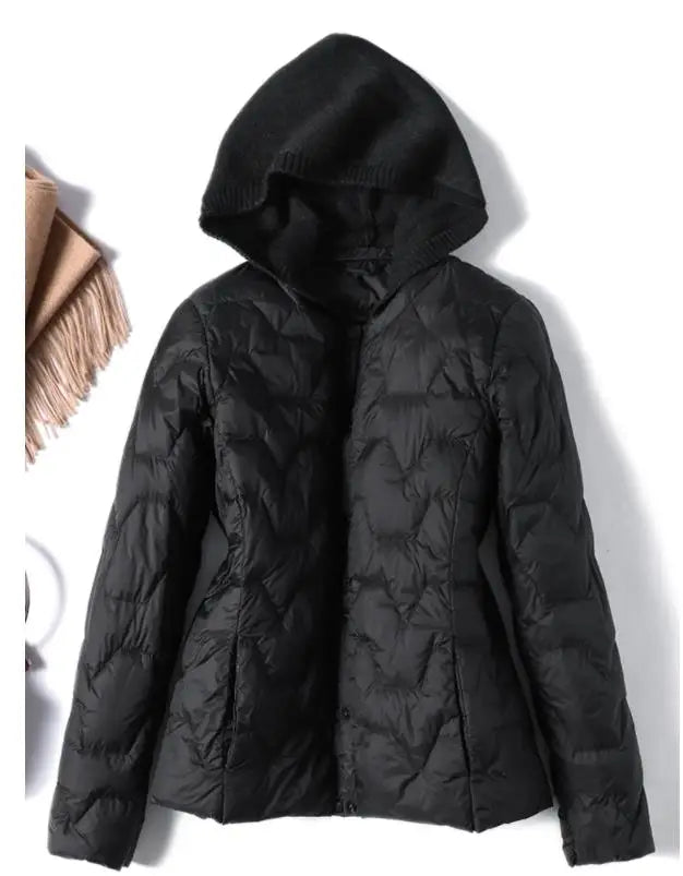 Women's Puffer Jacket Hooded Quilted Parka Coat Warm Outerwear