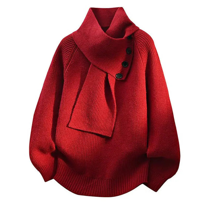 Women's Knit Jumper Merino Wool Cowl Neck Pullover Sweater