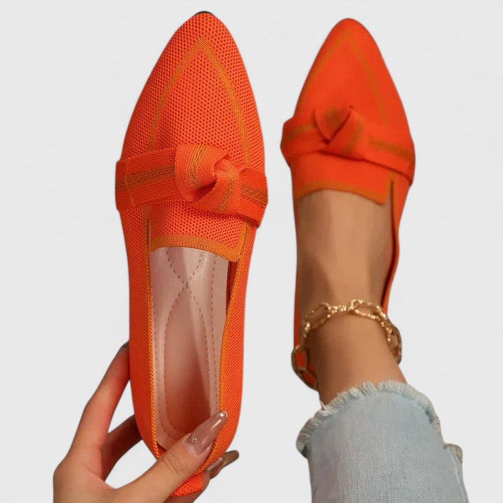 Mocassins à bout pointu en maille pour femme, chaussures plates style ballerines à enfiler