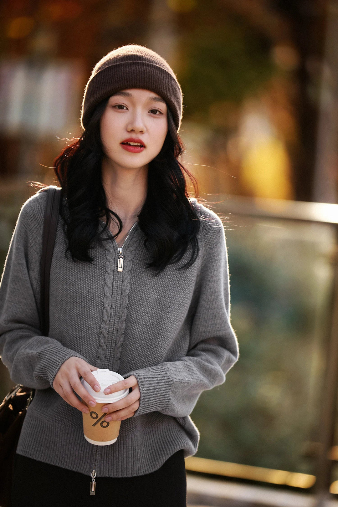 Women's Knit Hoodie Pullover Zip Up Jumper Sweatshirt
