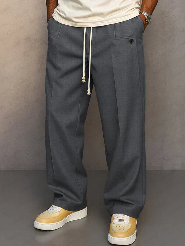 Men's Tailored Wool Drawstring Trousers