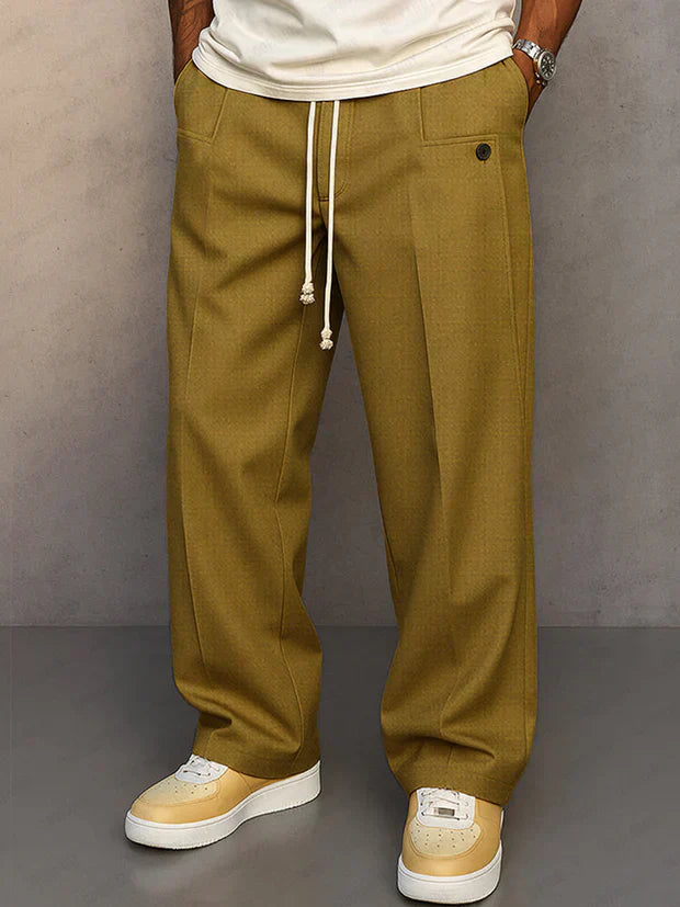 Men's Tailored Wool Drawstring Trousers