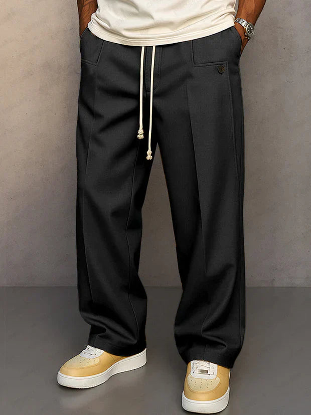 Men's Tailored Wool Drawstring Trousers