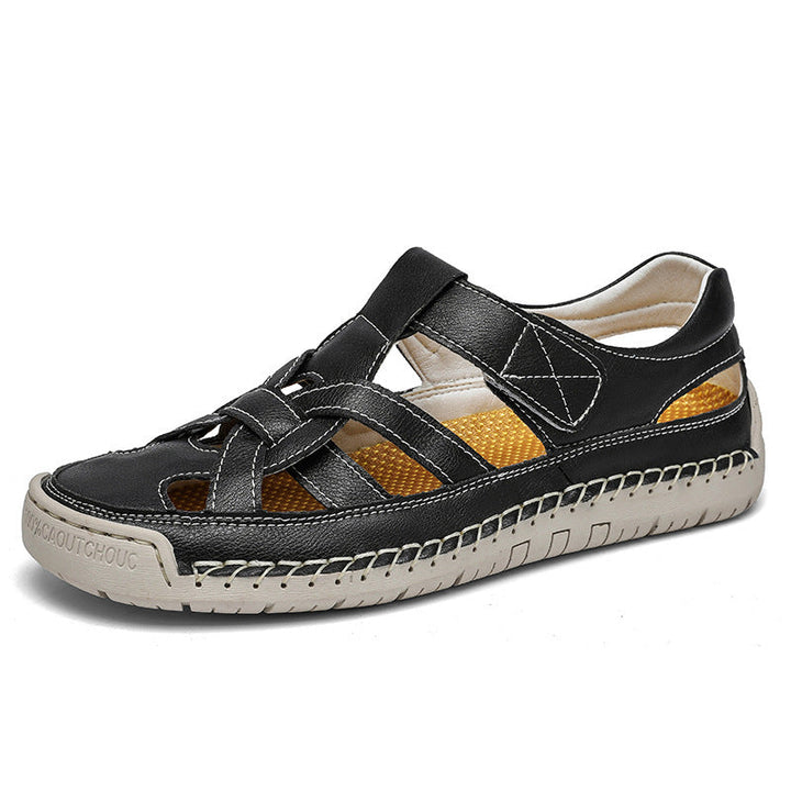 Sandales fermées pour homme en cuir, style pêcheur