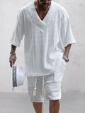 Men's Knit Shorts Set Two Piece Loungewear Outfit