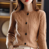 Women's Wool Cardigan Knit Button Up Sweater